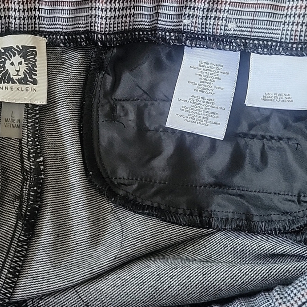 Grey Anne Klein Dress Plaid Pants - Picture 9 of 10